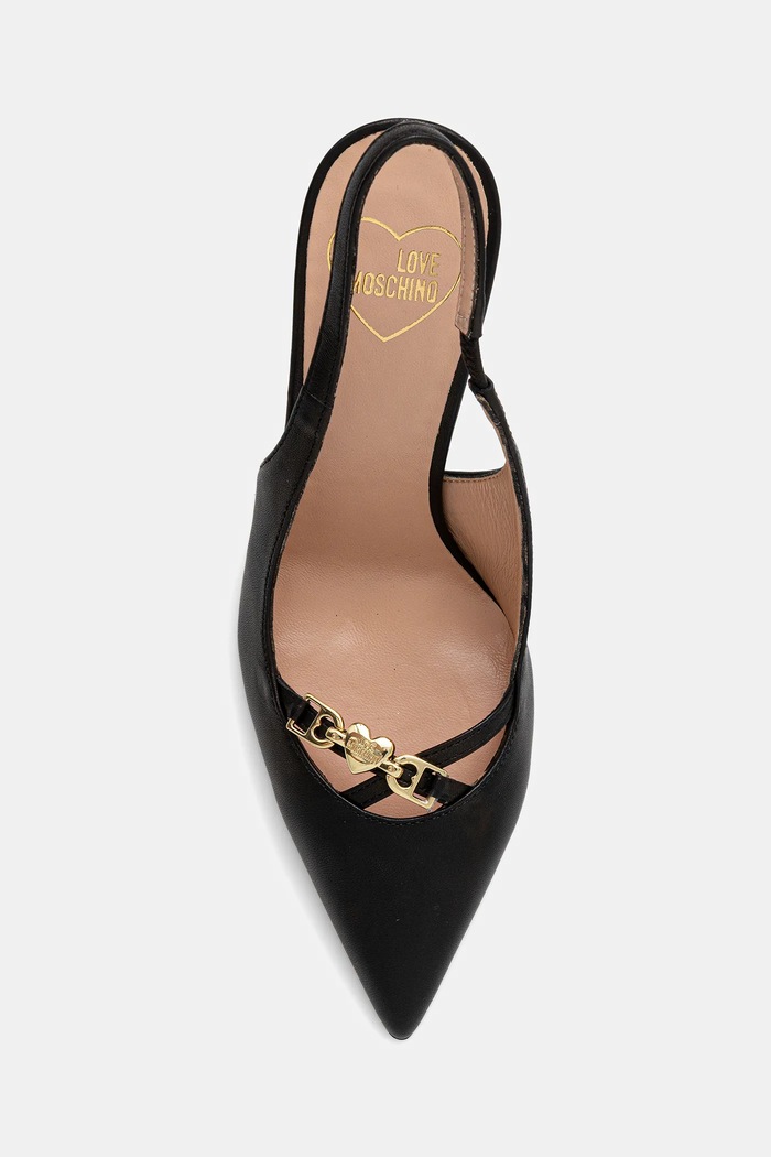 Love Moschino szpilki skórzane czarny JA10309G1NIA0000