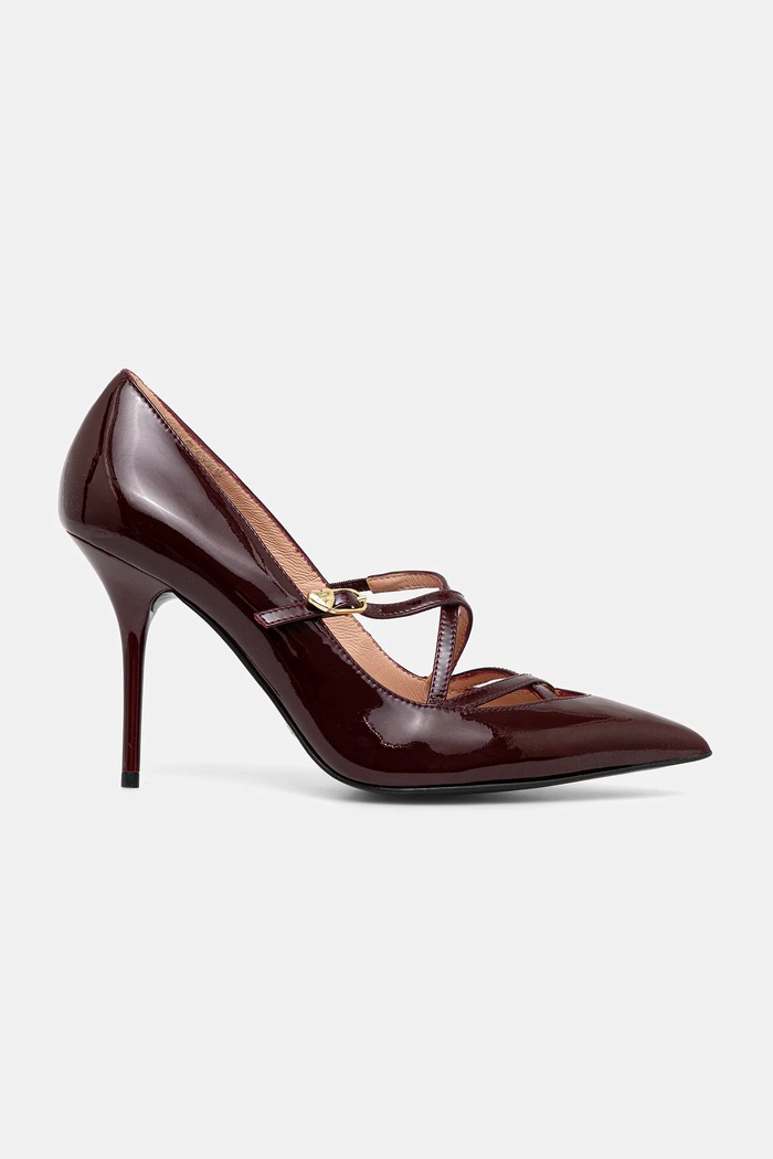 Love Moschino bőr tűsarkú JA10319G1NIH0556 burgundia AW25
