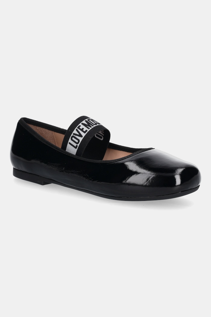 Kožené balerínky Love Moschino čierna JA11071G1NII0000