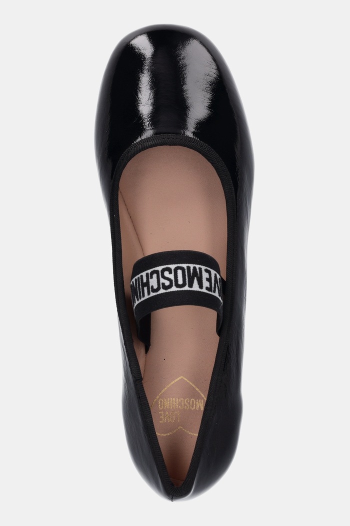 Kožené balerínky Love Moschino čierna JA11071G1NII0000