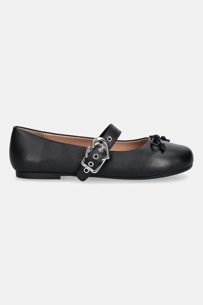 Love Moschino balerini de piele JA11091G1NIE000A negru AW25