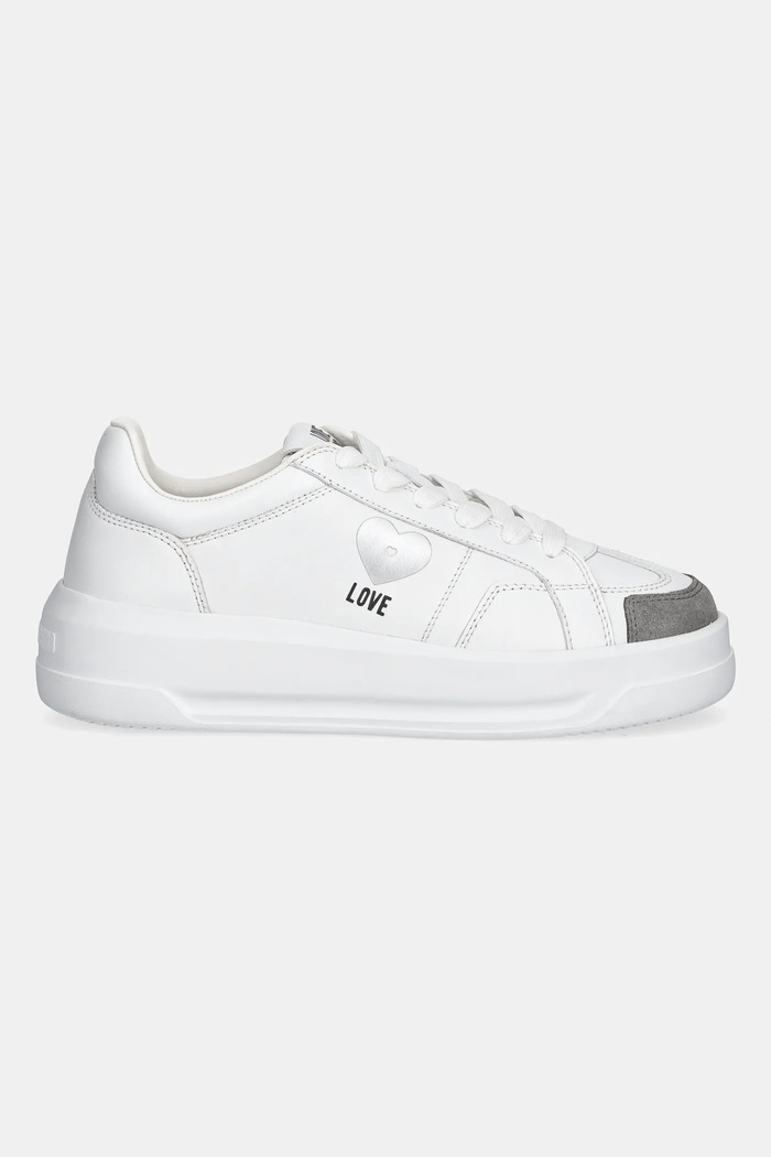 Love Moschino sneakersy skórzane JA15205G1NIAJ10B biały AW25