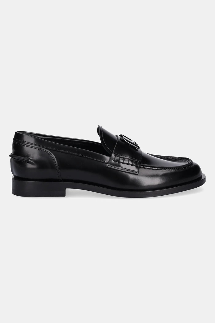 MSGM mokasyny skórzane 3941MDS152.954.99 czarny AW25