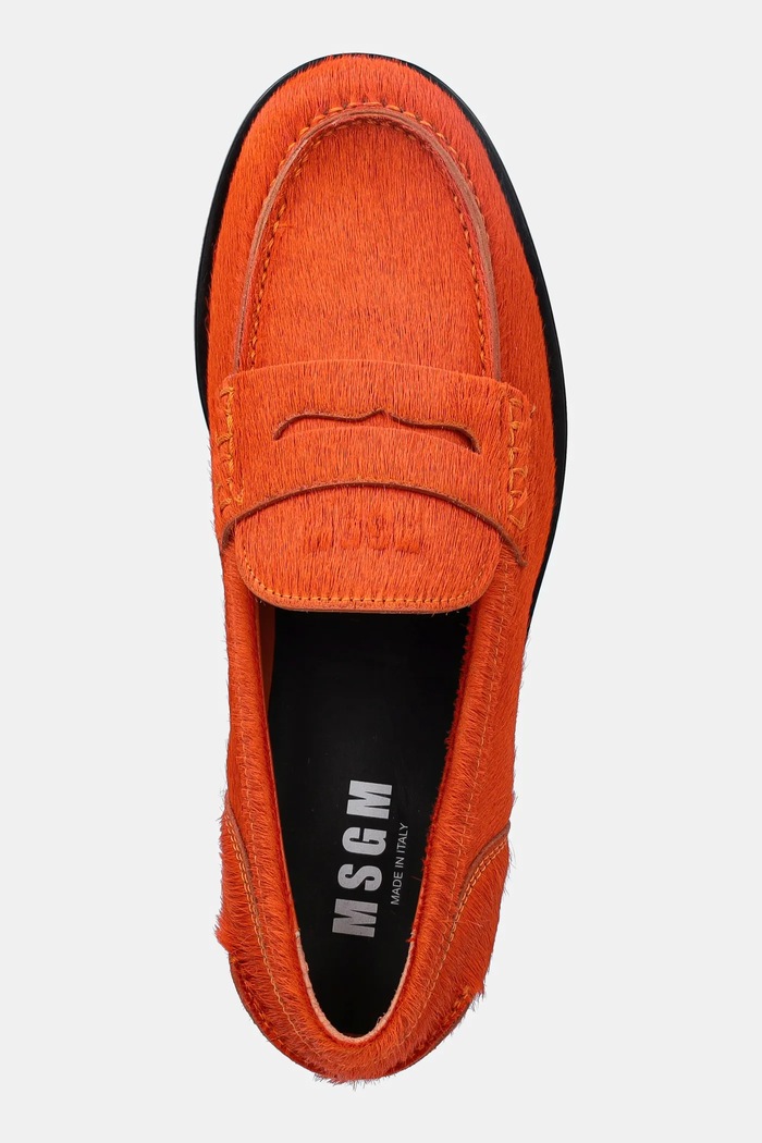 Kožené mokasíny MSGM oranžová 3941MDS153.995.10