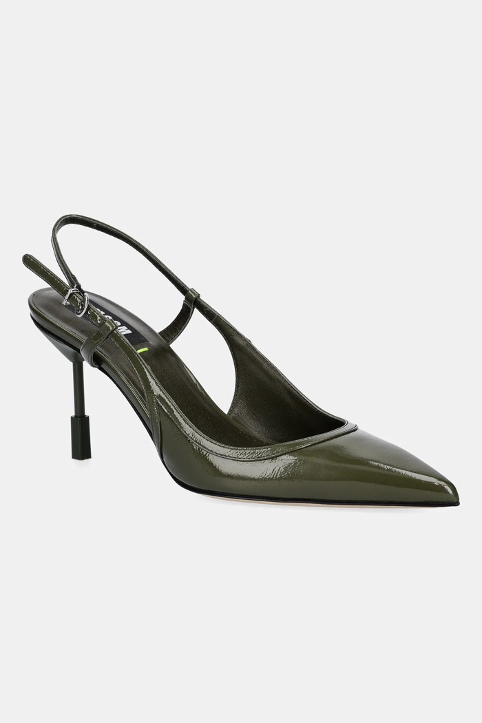 MSGM Stilettos de piele verde 3941MDS931.818.36