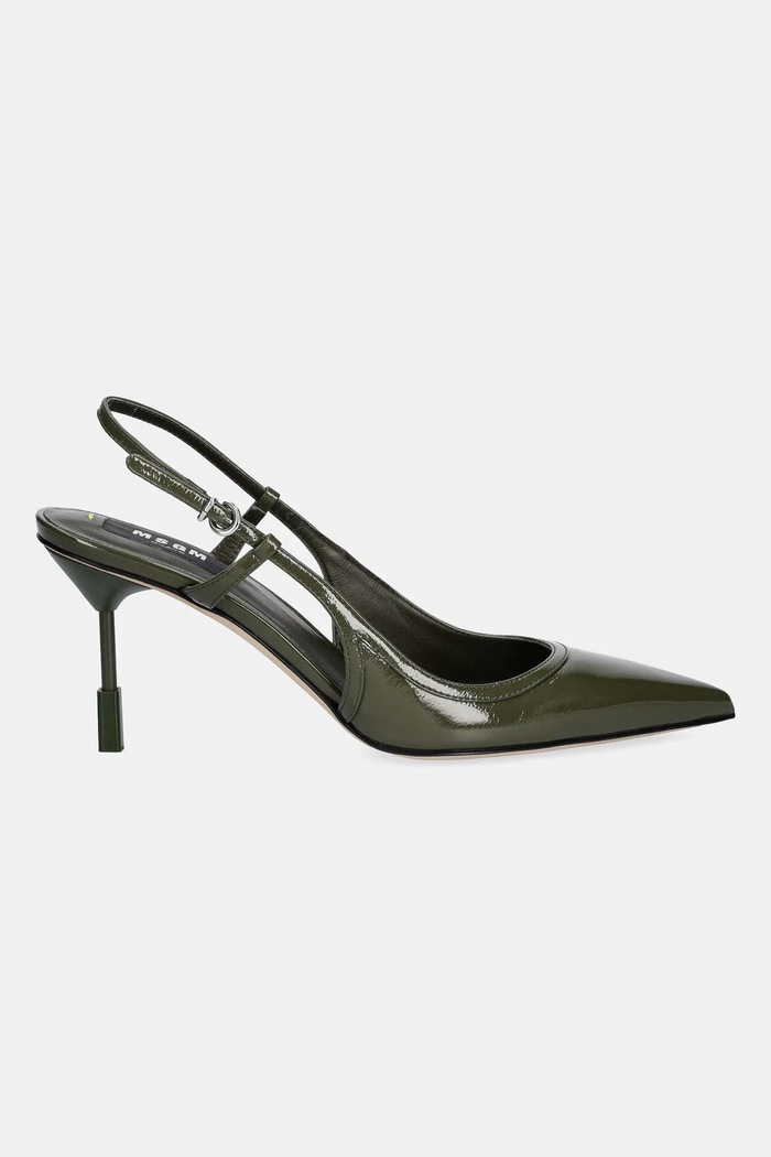 MSGM Stilettos de piele 3941MDS931.818.36 verde AW25