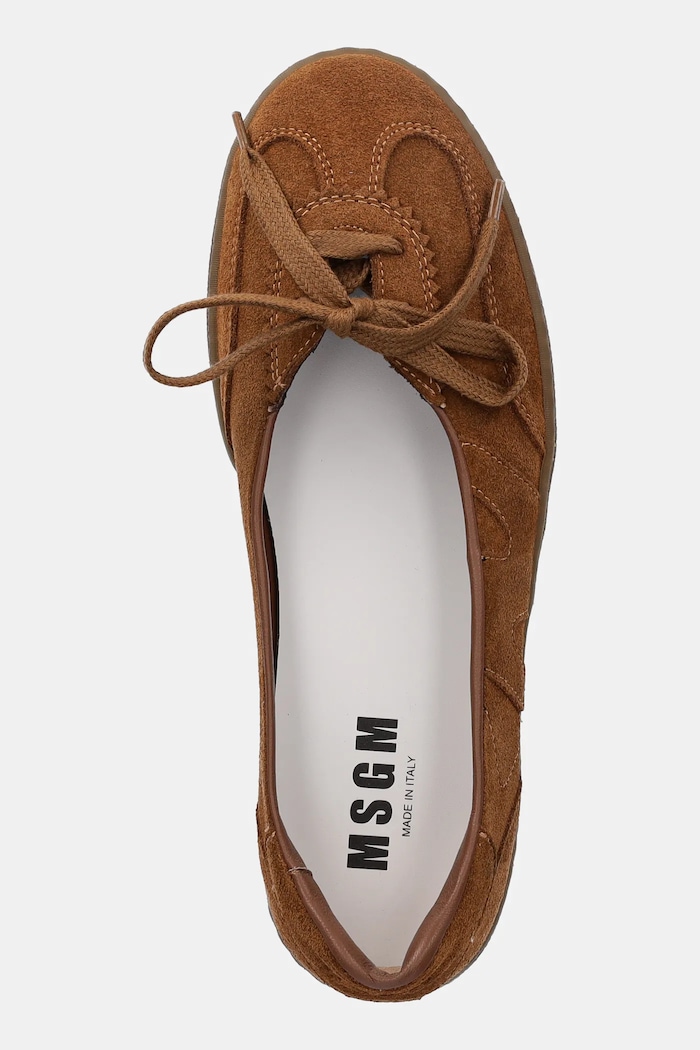 Semišové baleríny MSGM hnědá 3941MDS024.996.28