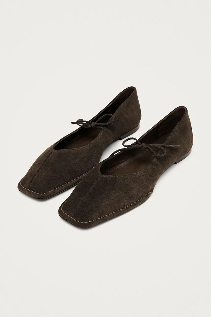 Alohas balerini din piele întoarsă Sway S100946.01 maro AW25
