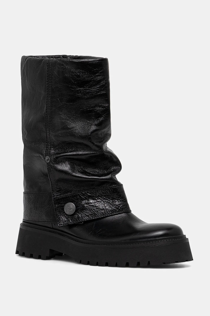 ZADIG&VOLTAIRE botki skórzane Angie płaski czarny SWCT02058