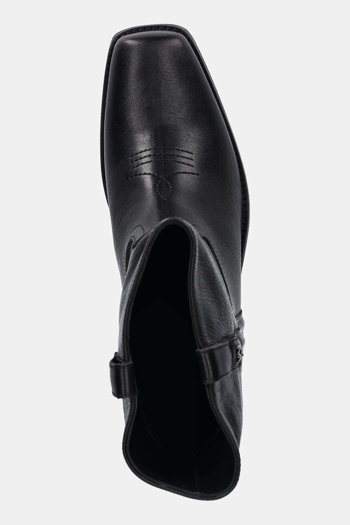 Weekend Max Mara botki skórzane Ranch czarny 2525796034600.BLACK