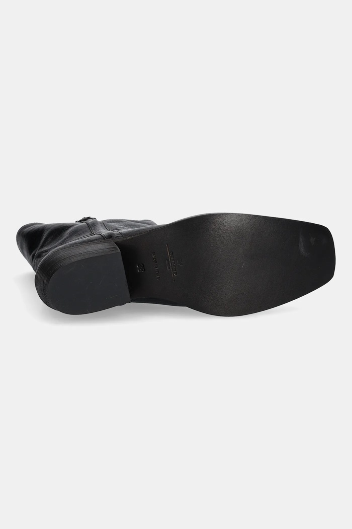 Weekend Max Mara botki skórzane Ranch 2525796034600.BLACK czarny