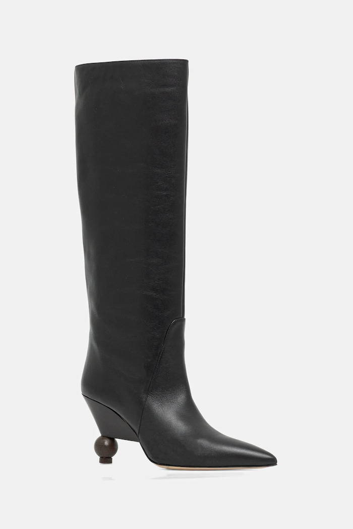 Kožené čižmy Weekend Max Mara Tasca usňová koža čierna 2525796075600.BLACK