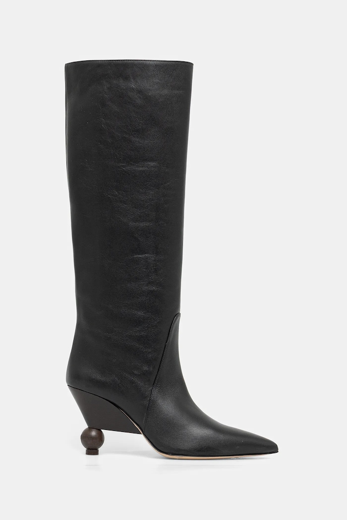 Kožené čižmy Weekend Max Mara Tasca 2525796075600.BLACK čierna AW25