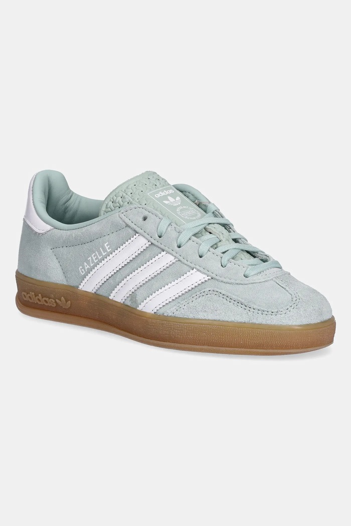 Semišové tenisky adidas Originals Gazelle Indoor W plochá tyrkysová JS1396