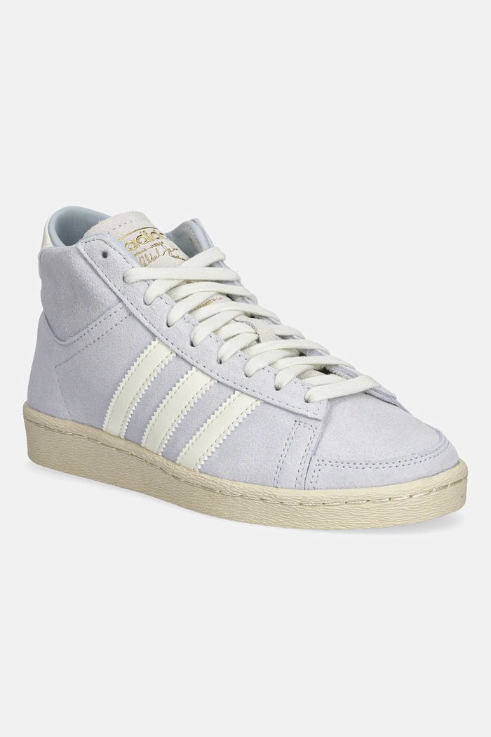 Tenisice od brušene kože adidas Originals Jabbar Hi W zrnata koža plava JQ8433