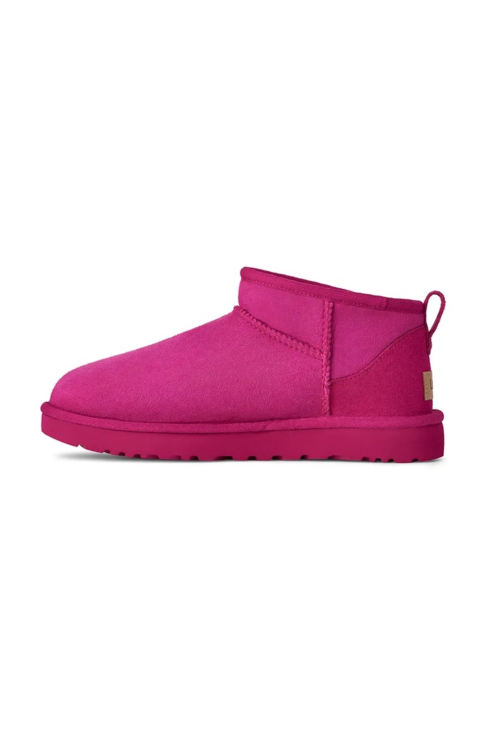 Čizme za snijeg od brušene kože UGG Classic Ultra Mini roza 1116109.DNY