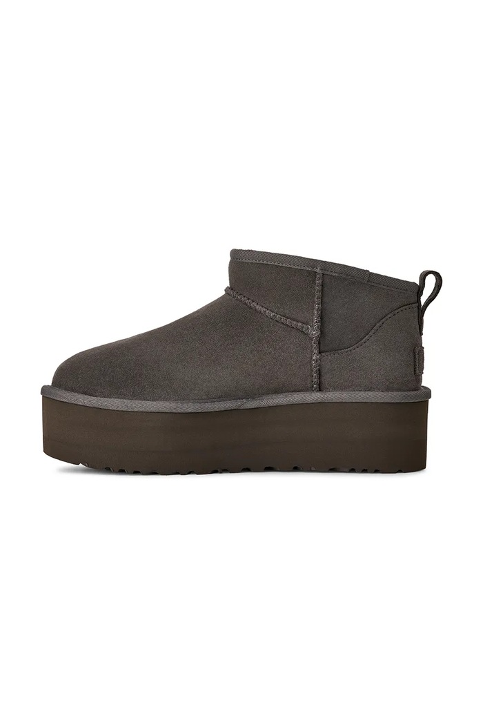 UGG velúr hócipő Classic Ultra Mini Platform szürke 1135092.CHRC