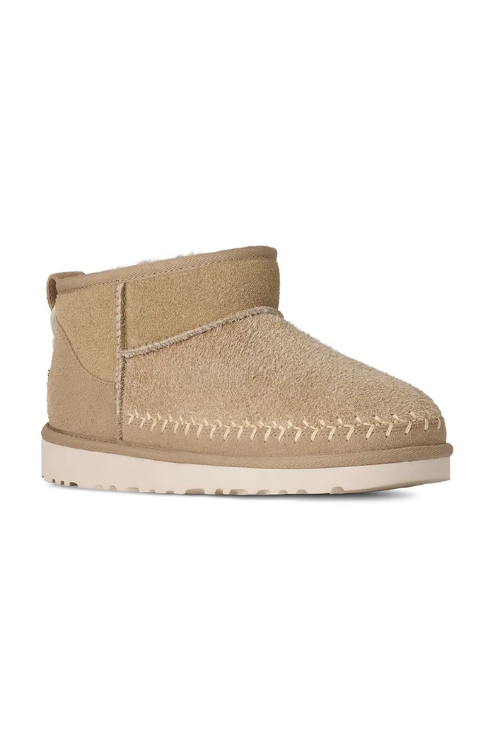 Semišové sněhule UGG Classic Ultra Mini Biarritz 1171538.MDSD béžová AW25