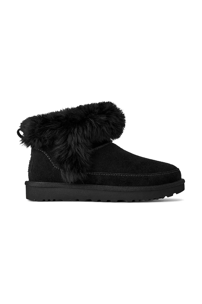 Semišové snehule UGG Classic Ultra Mini Chalet zateplené čierna 1173832.BLK