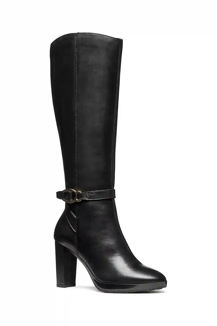 Kožené čižmy Geox D WALK PLEASURE 85 D56TFB.00043.C9999 čierna AW25