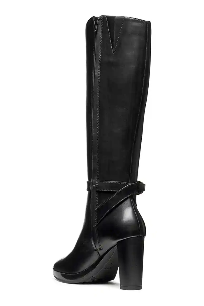 Kožené čižmy Geox D WALK PLEASURE 85 čierna D56TFB.00043.C9999