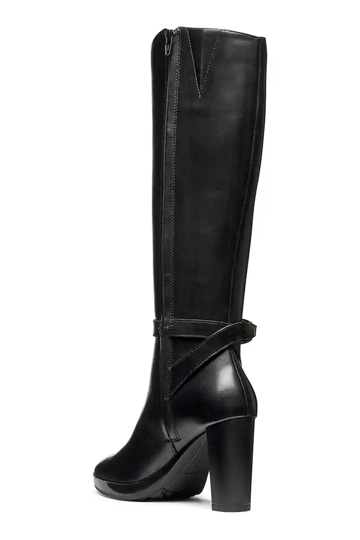Kožené čižmy Geox D WALK PLEASURE 85 čierna D56TFB.00043.C9999