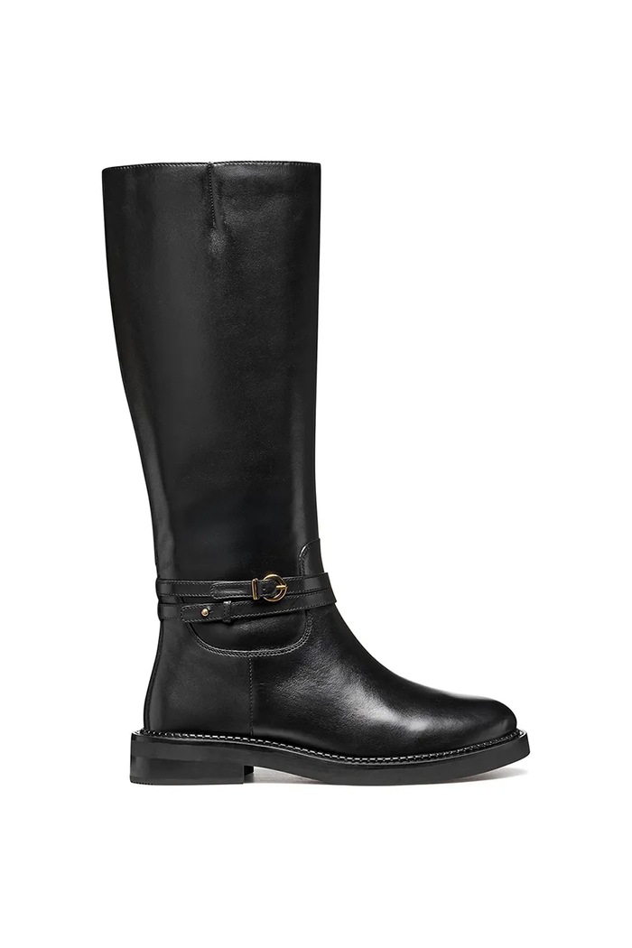 Geox bőr csizma D SERILDA nem szigetelt fekete D56WYA.00043.C9999