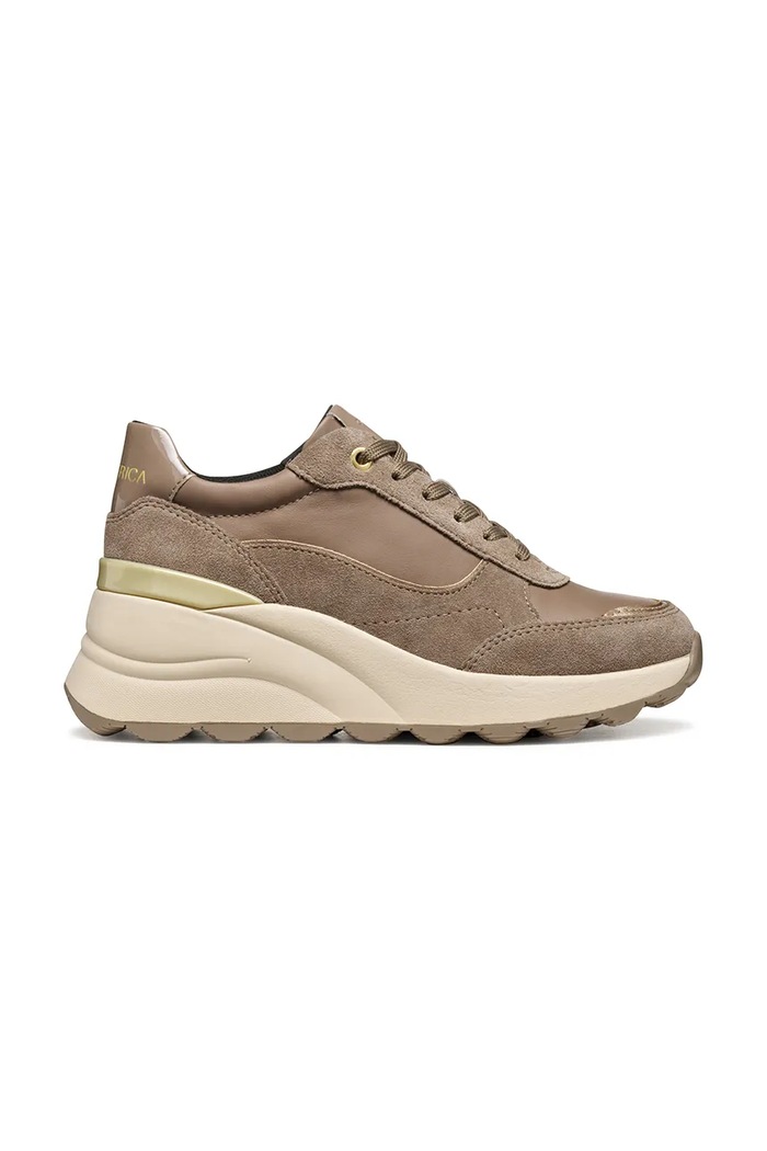 Sneakers Geox D SPHERICA EC13 δέρμα σαμουά καφέ D45WAA.08522.C6029