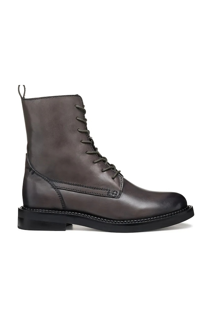 Geox botki skórzane D SERILDA płaski szary D46WYG.00043.C6029