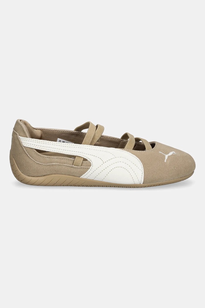 Puma suede ballet flats Speedcat Ballet 406758 brown AW25