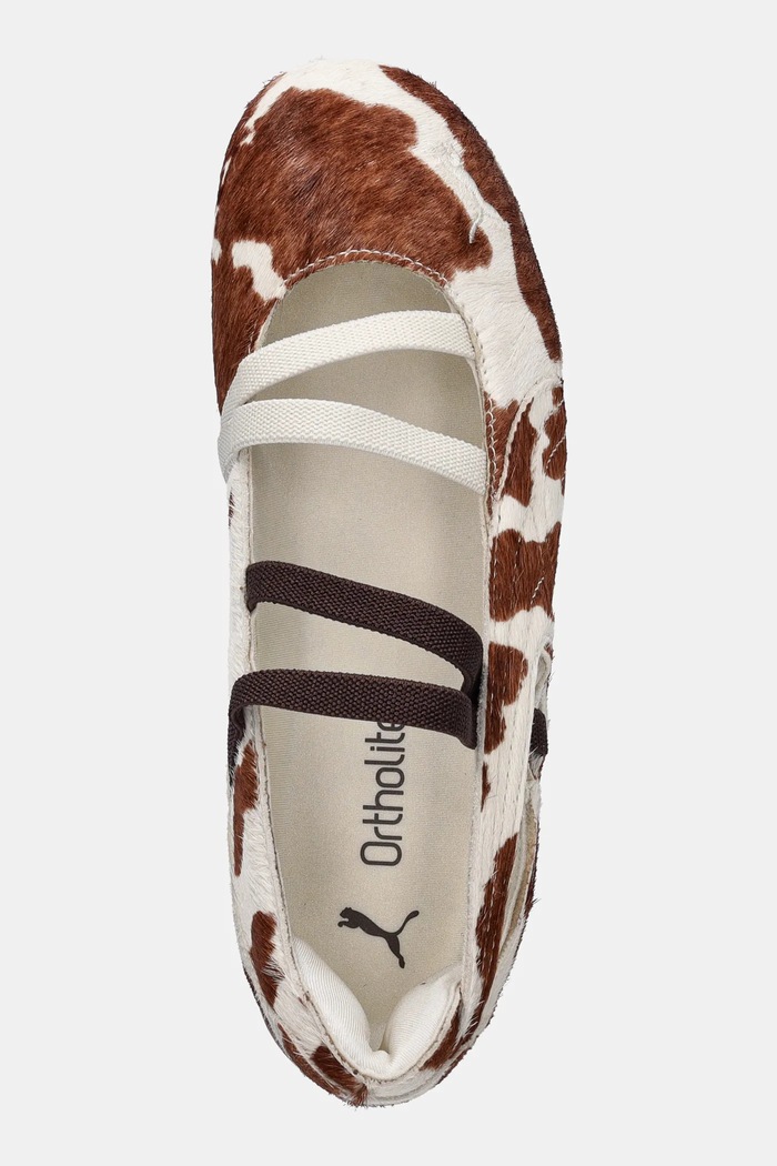 Δερμάτινες μπαλαρίνες Puma Speedcat Ballet Cow Wns μπεζ 407787