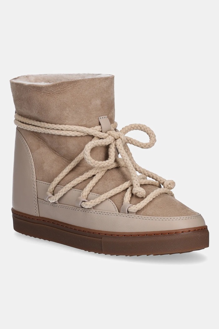 Kožené sněhule Inuikii Classic Wedge přírodní kůže béžová 1001.004.0042.250