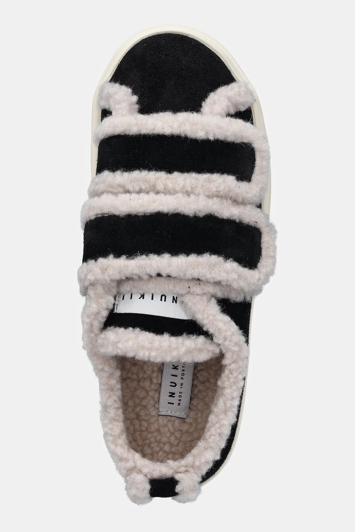 Tenisice od brušene kože Inuikii Shearling Low Velcro crna 1001.001.0231.000