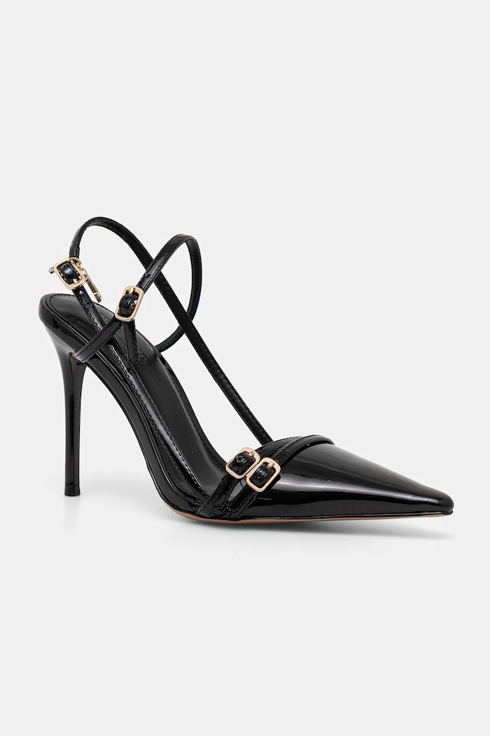 Usnjene visoke pete Steve Madden Deagan Zrnato usnje črna 11003884.018