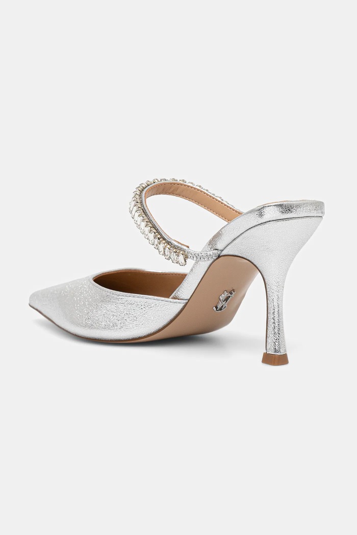 Boty Kožené pantofle Steve Madden Brecki-R 11003897.047 stříbrná