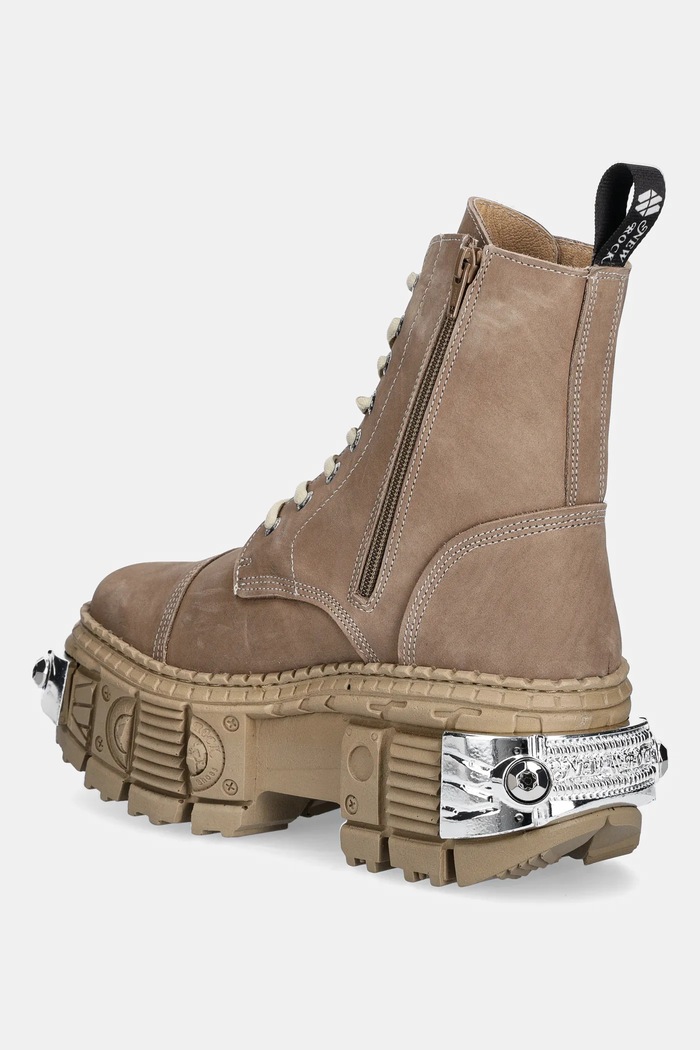 Παπούτσια Μποτάκια από δέρμα nubuck New Rock SOFTY SARARI M.WALL083C.C18 καφέ