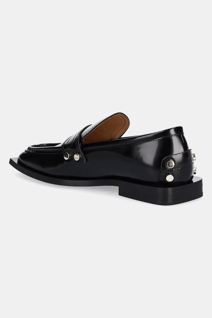 Obuwie GANNI mokasyny Studs Square Toe Loafer Box S3178 czarny
