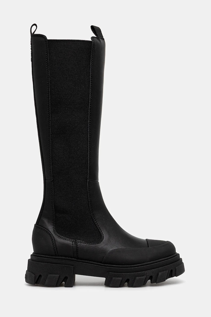 GANNI kozaki Cleated High Chelsea Boot S3240 czarny AW25