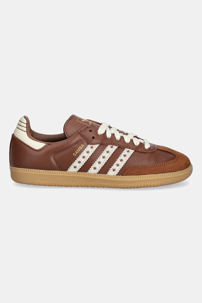 Kožené tenisky adidas Originals Samba OG JR8821 hnedá AW25
