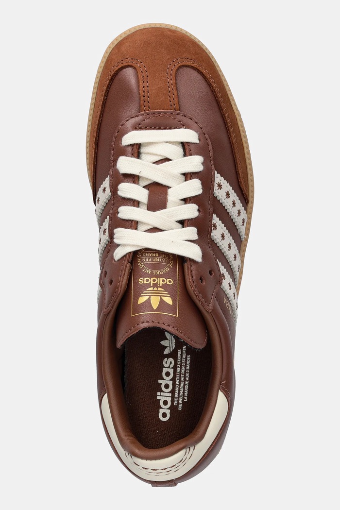 Kožené tenisky adidas Originals Samba OG hnedá JR8821