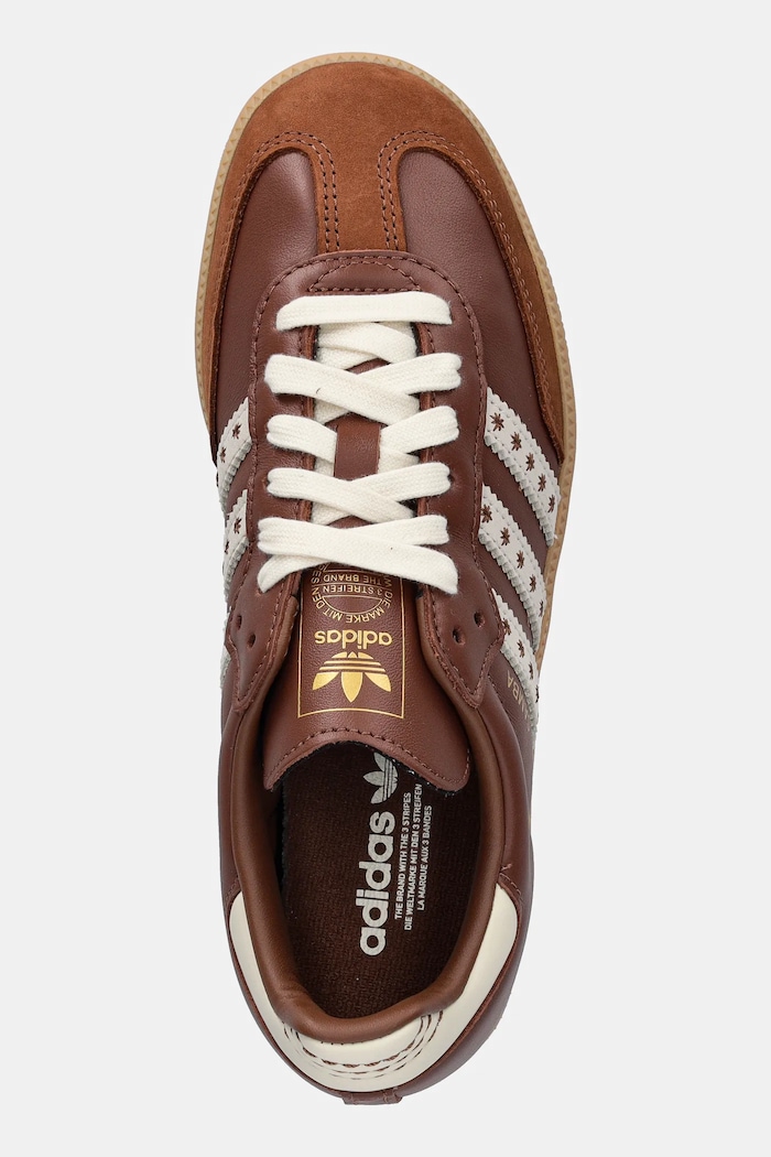 Kožené tenisky adidas Originals Samba OG hnedá JR8821