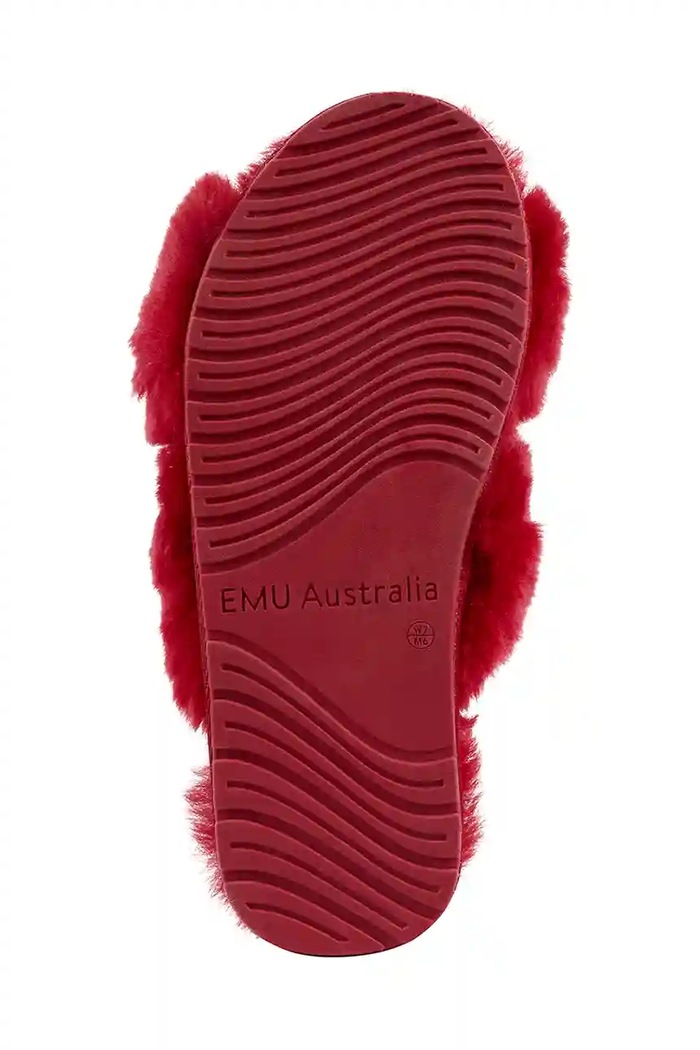 Papuci de lână Mayberry Emu Australia rosu W11573.CHER