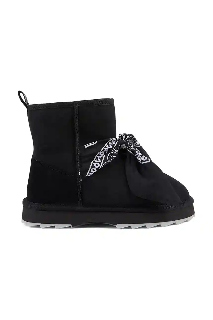 Semišové sněhule Emu Australia Sharky Mini Bandana zateplené černá W13199.BLAK