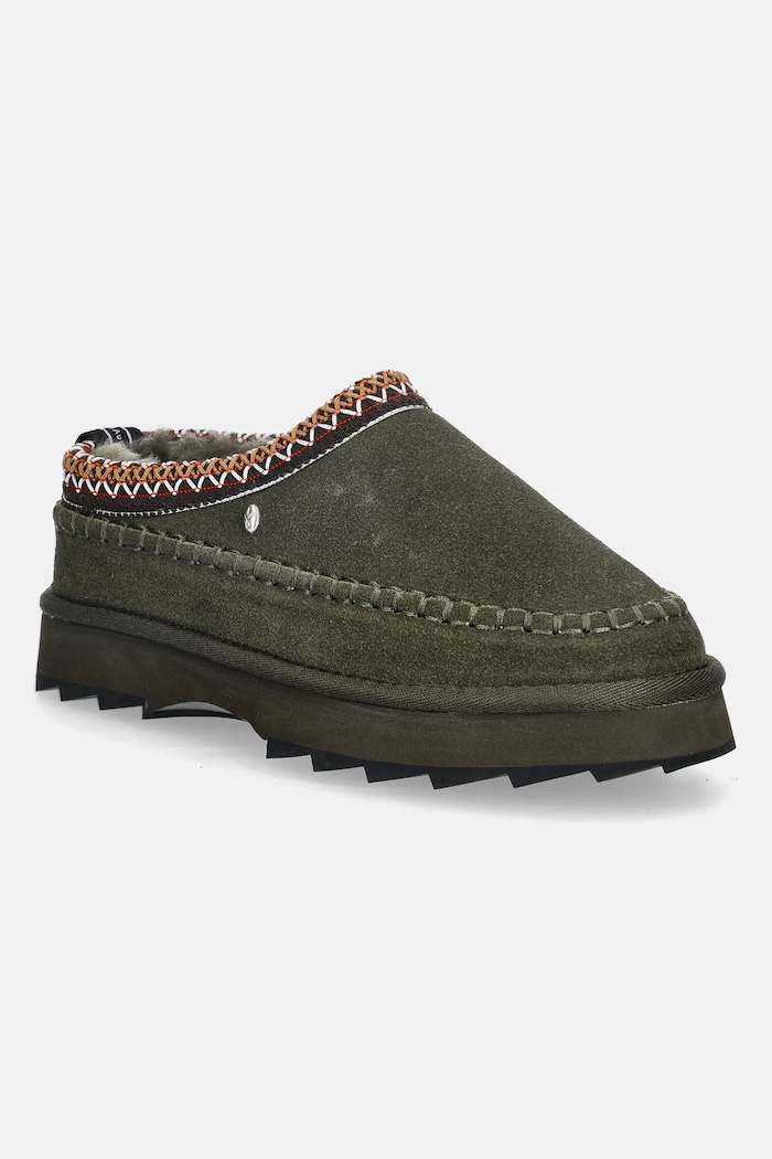 Semišové papuče Emu Australia Sharky Adventure Scuff W13239.OLID zelená AW25
