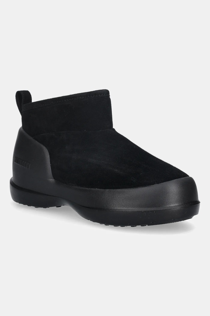 Semišové snehule Moon Boot MB MEZZALUNA LOW BOOT SUEDE jemné zateplenie čierna 80D2500070.N001