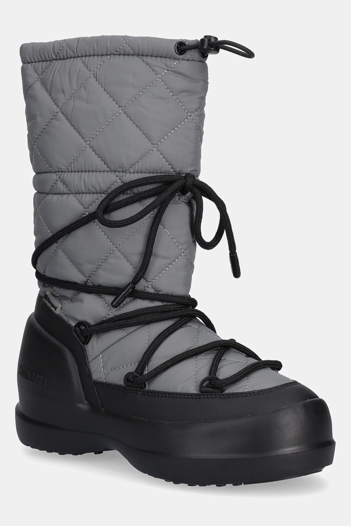Snehule Moon Boot MB MEZZALUNA QUILTED HIGH BOOT WP jemné zateplenie sivá 80D2500080.H006
