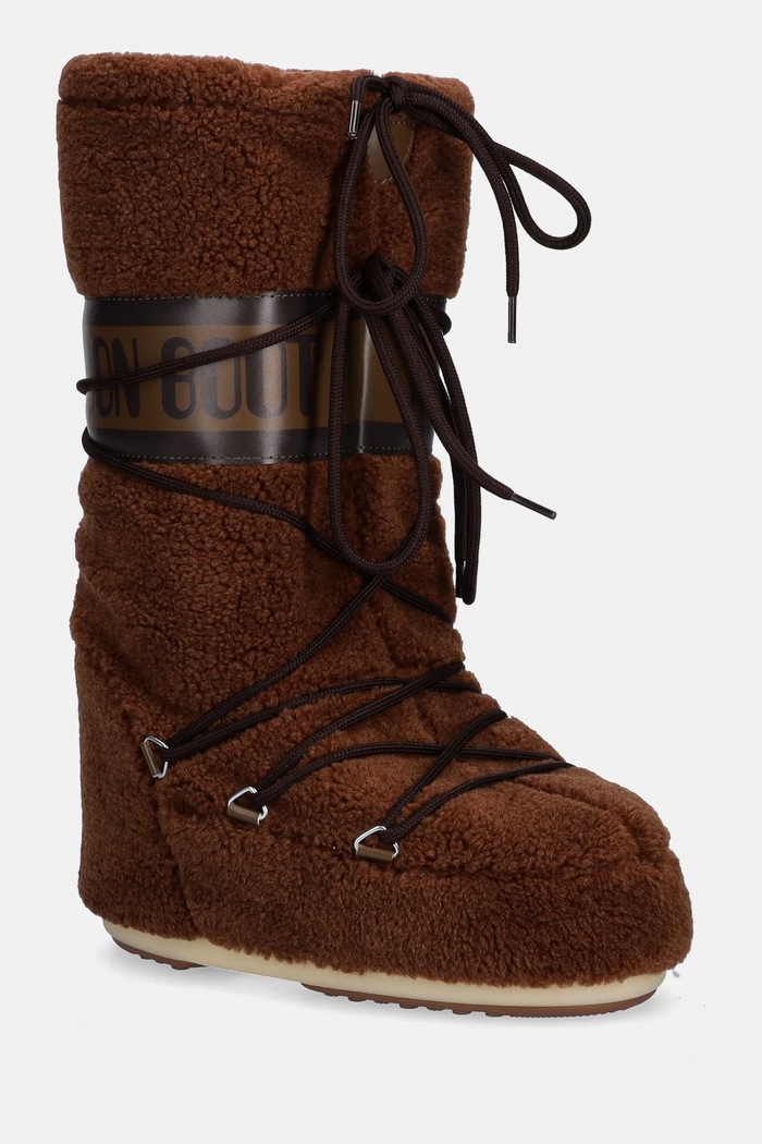 Μπότες χιονιού Moon Boot MB ICON FLEECE συνθετικό καφέ 80D1403080.M004