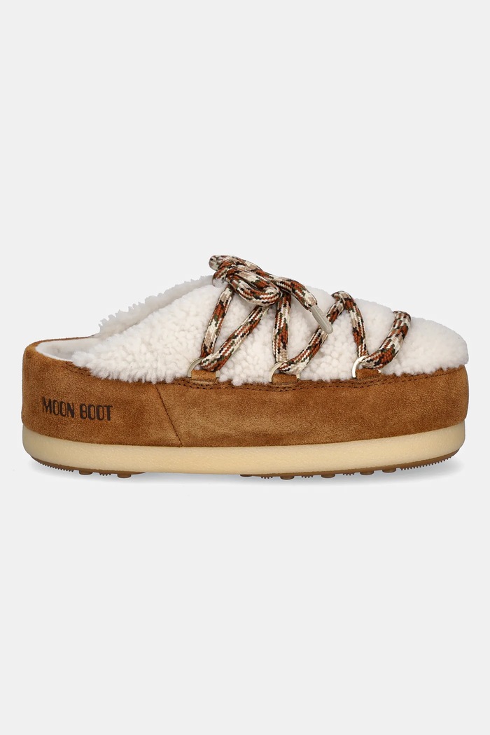 Moon Boot suede snow boots MB EVX MULE SHEARLING 80D1470100.MA03 brown AW25