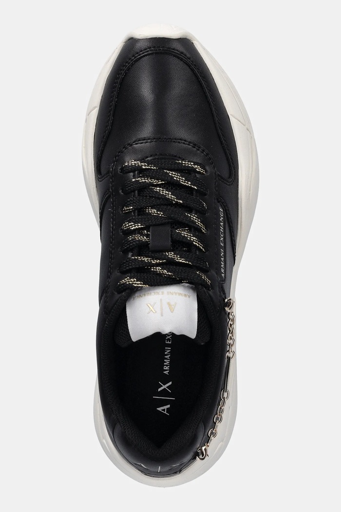 Kožené tenisky Armani Exchange čierna XW001617.AF17443.MC005