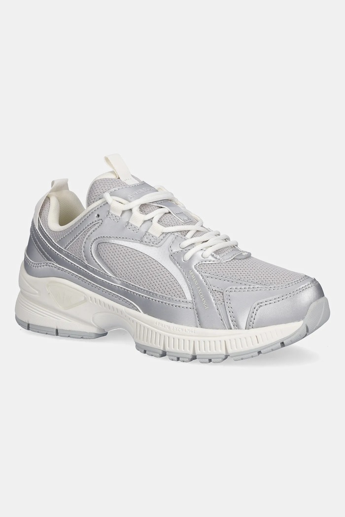 Armani Exchange sneakersy imitacja skóry licowej srebrny XW001628.AF17453.MZ127